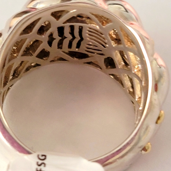 Charles Krypell Sterling Silver 18K Gold Dome Ring